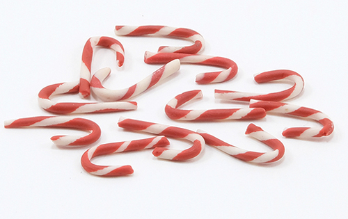 Dollhouse Miniature Candy Canes Red-White 12 Pcs.